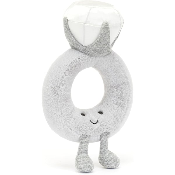 Jellycat Amuseables Diamant Ring Plyschleksak, 20 cm | Vigselring Plysch | Förlovnings- och Bröllopspresent