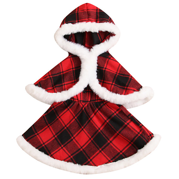 Juhlava ruudullinen tyttöjen mekko, jouluasu