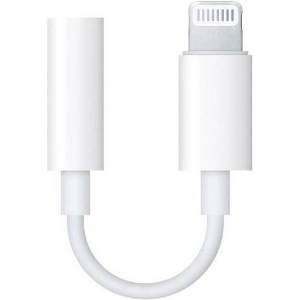 Vit - Lightning til 3,5 mm hovedtelefonstikadapter til iPhone - Høj kvalitet - Holdbar