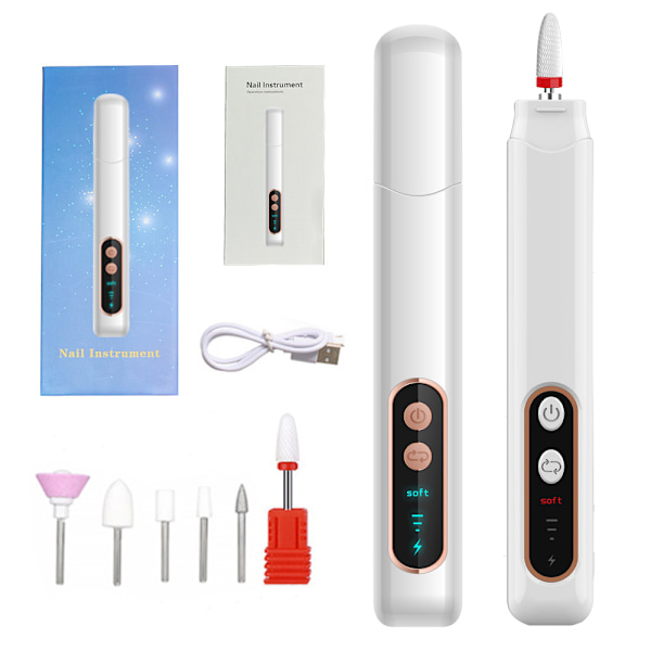 Nail Drill Wireless, Electric Nail Files Professional for Acrylic Gel Nails, Electric Nail Drill with 35000rpm Portable