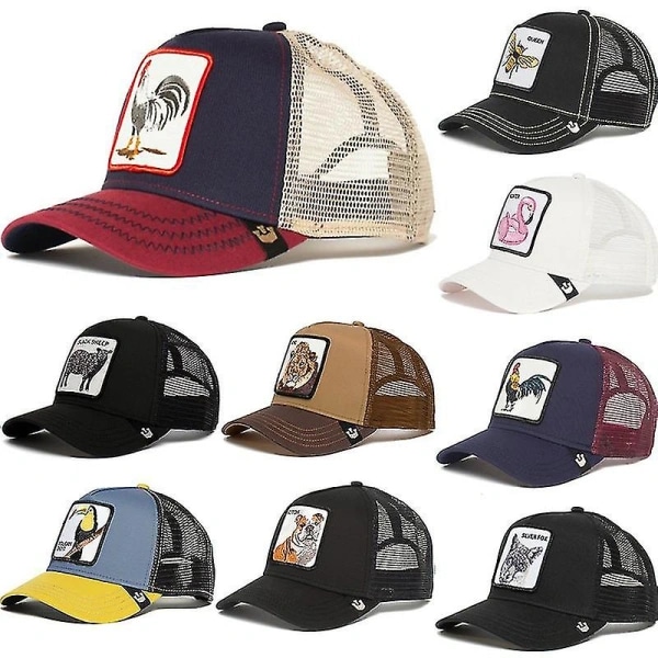 Goorin Bros. Trucker-lippis miehille - Verkkolippis snapback-kiinnityksellä - The Farm Rooster laivastonsininen punainen A