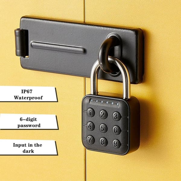 Keyless Combination Lock, 6-Digit Code Lock for Outdoor Use, Easy-to-Use Padlock with Code for Gym and School Lockers, F