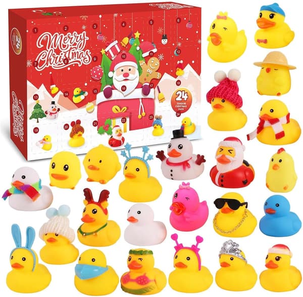 Julekalender Nedtelling 24 Dager Med Badeender Julebadeleke Adventskalender For Barn Festlige Festgaver