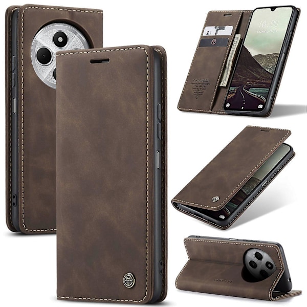Xiaomi Redmi 14C 4G -puhelimen kotelo CASEME 013 -sarjan korttipidike, jalustallinen nahkainen puhelinkotelo, monivärinen{ee} Multicolor Style A