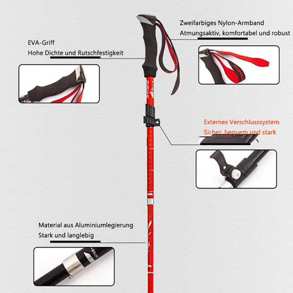 Foldbare vandrestave – justerbare, lette, teleskopiske
