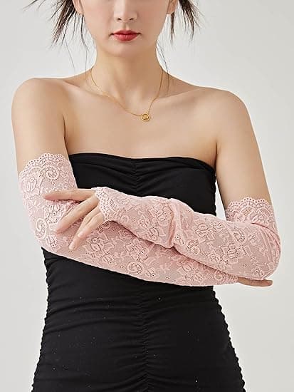Lange fingerløse armvarmere Termisk Sort Hvid Pink 3-pak