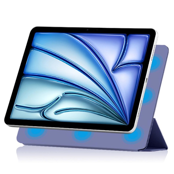 Stativ Etui til iPad Air 13 (2024) (M2) - Stødsikkert Magnetisk PU Læder Flip Etui - Lilla Multifarvet{ee} Multicolor Purple