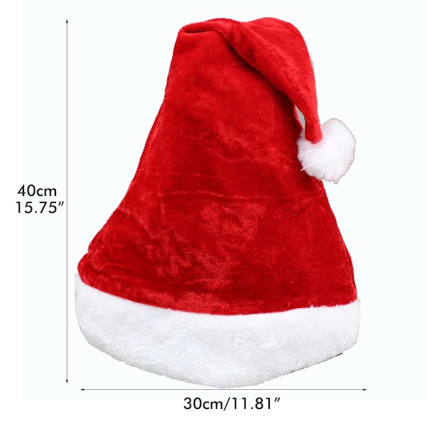 4 stk. Julemandshatte til voksne Julehat vinter plys hat unisex komfortable julehatte kostume tilbehør