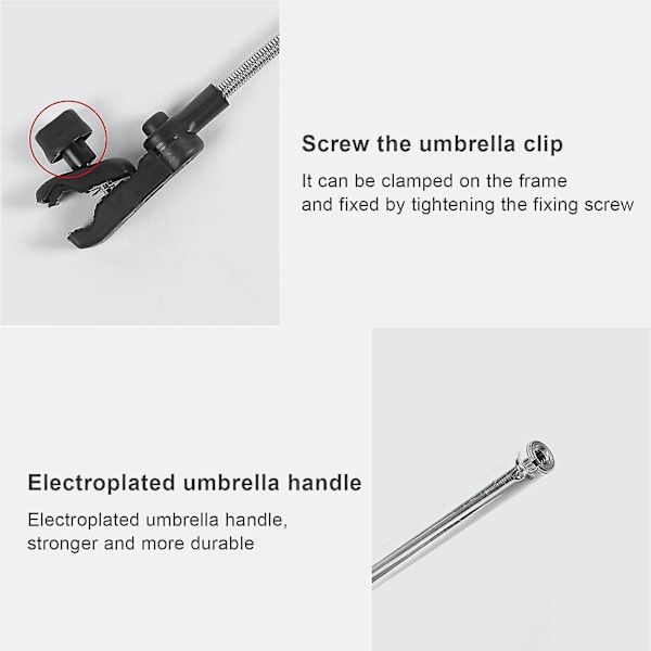 Bærbar strandparasol med UV-beskyttelse og universal klemme til stole, barnevogne, golfvogne og kørestole{EE} Rose red