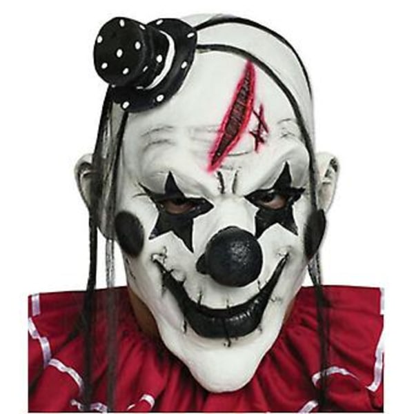 Pelottava klovninaamio Halloween lateksi kalju pää paha jokeri kauhu naamiaiset asuste rekvisiitta
