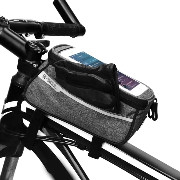 Cykel Top Tube Taske til 6 tommer skærmstørrelse Cykel Front Rack Taske med Hovedtelefonstik