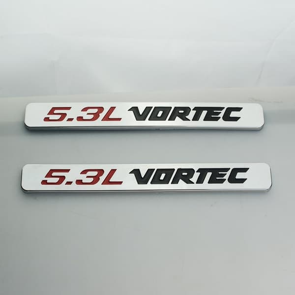 2 stk. 5.3L VORTEC Panseremblem 3D Bokstav Logo Bilmotor Merke