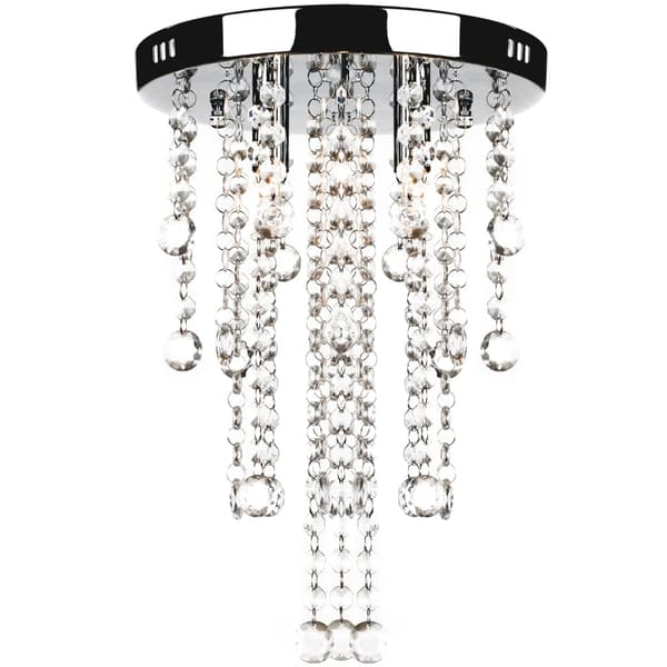 vidaXL Ceiling Chandelier in White Metal with Crystals Vit white