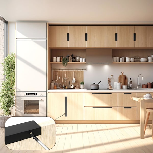 10 usynlige møbelgreb - sorte køkkenskabsgreb 150*32*18mm black