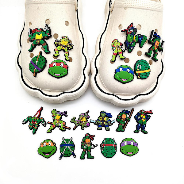 20 stk. Teenage Mutant Ninja Turtles Tegneserie Sko Charms til Crocs Træsko Sandaler Dekoration Tilbehør Gaver{EE}