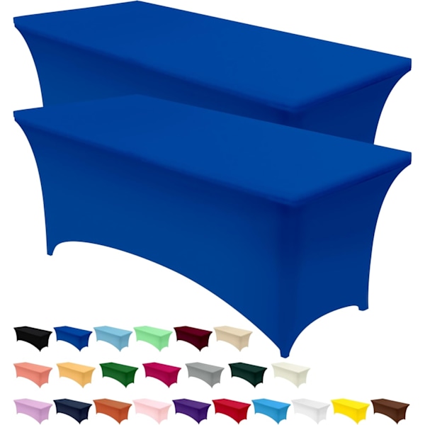 Köksstretchduk 10-pack [180 cm, Blå] 190GSM Stretch Bordduk Passande Överdrag Rektangulär Blue