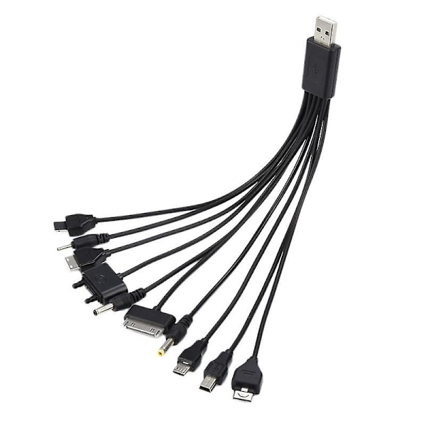 1 stk. 10 i 1 Multifunktionel Oplader USB-kabler Til Ipod Motorola Nokia Samsung Lg Sony Ericsson Forbrugerelektronik Datakabler