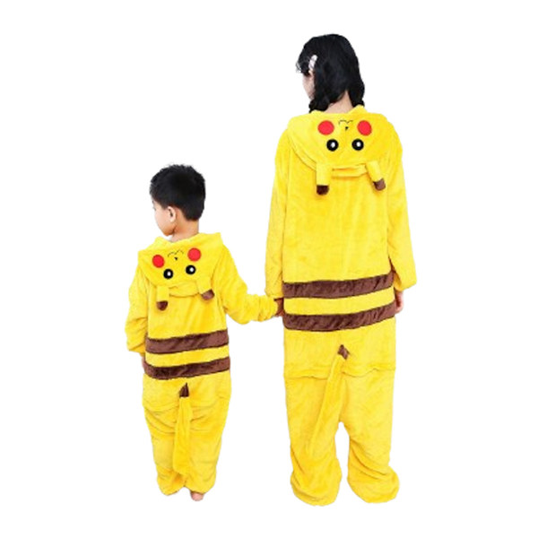 Lasten haalarit Puku Eläin Onesie Yöpaita Pyjamat Hupparit Yöasut Cosplay Mardi Gras Puku Joulu Halloween (Pikachu)