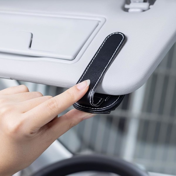 Passar Audi bil solglasögonhållare, glasögonhållare i läder för bilens solskydd khaki