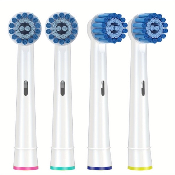 8-pack sensitive tandborsthuvuden kompatibla med Oral B Braun elektrisk tandborste. Mjuka borststrån för överlägsen och skonsam rengöring...