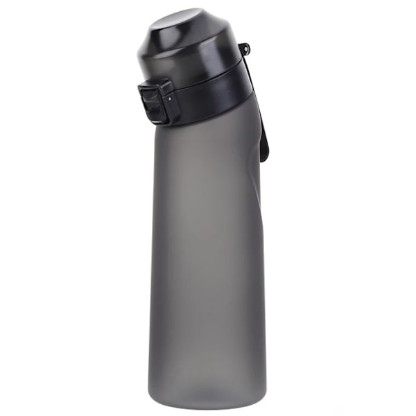 Smagstilsættet Vandflaske med 7 Pods Air Water Up Flaske Frost Sort 650ml Air Startup Sæt Camping Vandflaske Graphite Grey