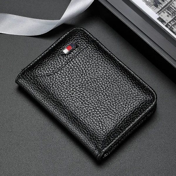 Luxury Men's Card Holder Leather Thin Mini Men's Wallet Small Pocket Bag Women's Bank Credit Card Holder for Men Card Wallets