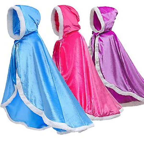 Jule børnetøj Frozen prinsesse Elsa kappe sjal pigers scene kostume Elsa sjal 130 Pink