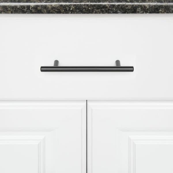 10 pcs Black Cabinet Pull T-shaped Hollow Pull Rod Handle, Kitchen Cabinet Hole Distance: 96mm 10*150*96
