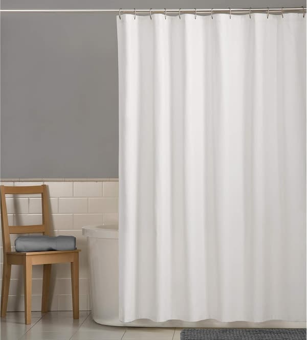 Vanntett dusjforheng, hvit baderomsdusjforing med kroker 180x180 cm PVA-materiale