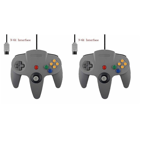 2-Pakke Klassisk Kablet N64 Kontroller Retro Spill 64-Bit Spillkontroller Joystick Erstatningskontroller 10 2pcs