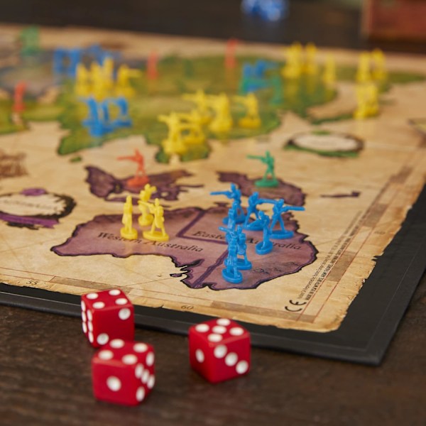 Risk brætspil, strategispil for 2-5 spillere, strategisk brætspil for teenagere, voksne og familie, krigsspil, 10 år+