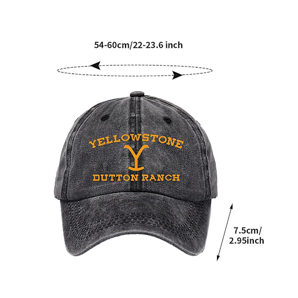 Sort Baseballkasket med Krydsende Elastikker til Hestehale, One Size, Yellowstone Dutton Ranch Strand