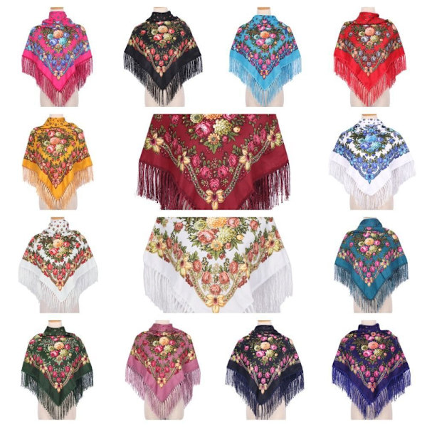 Etnisk blommig scarf 10 10-FS1- 10{EE} 10 10