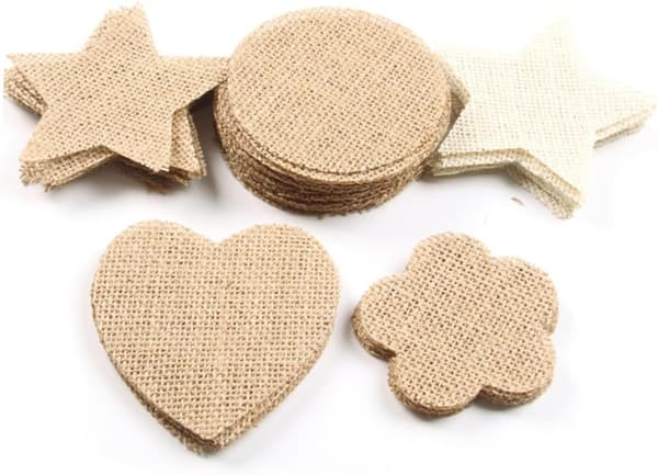 20 Pieces Christmas Tree Jute Cutouts Slices Round Fabric Decorations
