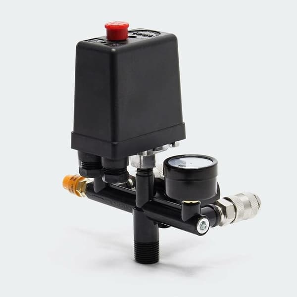 Trykregulator med trykkontakt til kompressor Trykkontakt med 2 displays