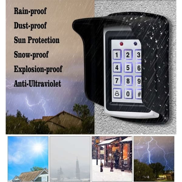 Regnbestandig cover til RFID-tastaturkontrol/dørklokkecover/fingeraftryksmaskine vandtæt cover til adgangskontrolanordninger