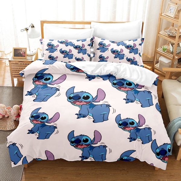 Sti15 Stitch 3d tryckt sängkläder set påslakan täcke örngott barn gåva