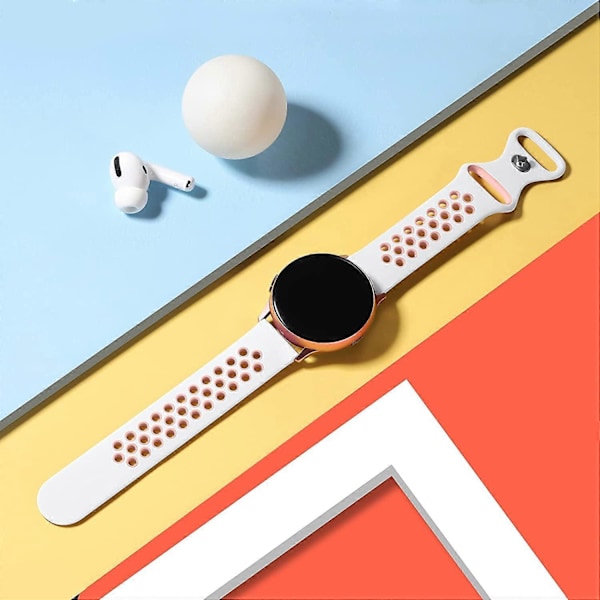 Yhteensopiva Samsung Galaxy Watch 4 -rannekkeen 40mm 44mm kanssa, 20mm hengittävä silikoniranneke Galaxy Active 2/Watch 3 41mm/Galaxy Watch 42mm{ee}
