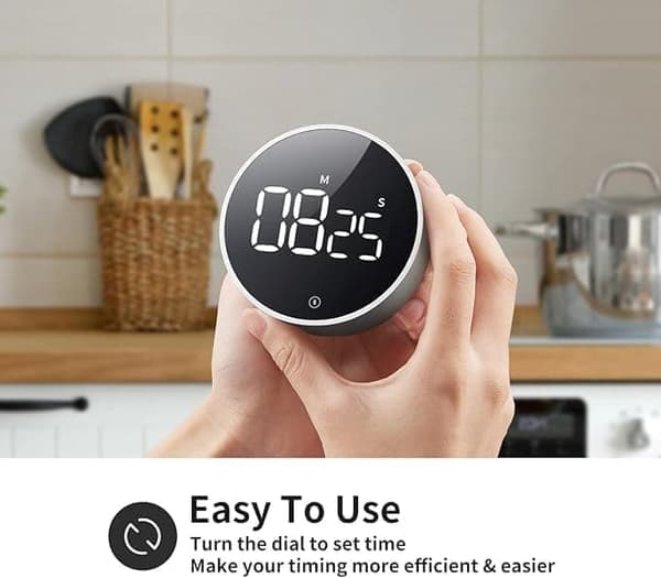 Digital æggetimer med stopur - Køkkentimer - LED sort silver