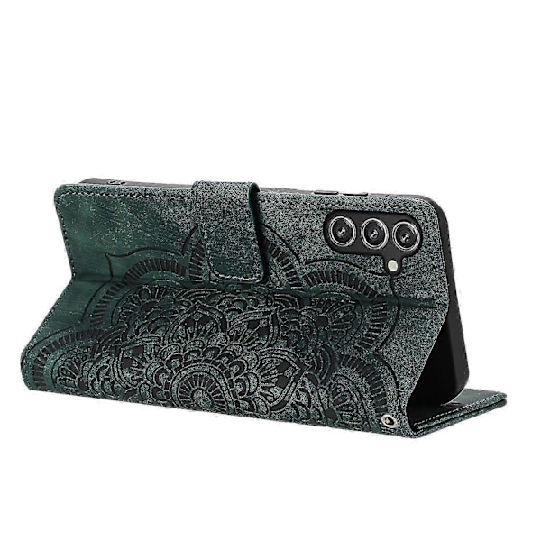 Frostat Läderfodral för Mandala Emed Retro Telefon Gree{ee} Green For Samsung Galaxy S24 5G