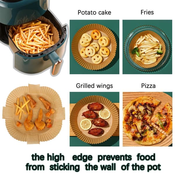 50 stk Air Fryer Papir Engangs Bagepapir