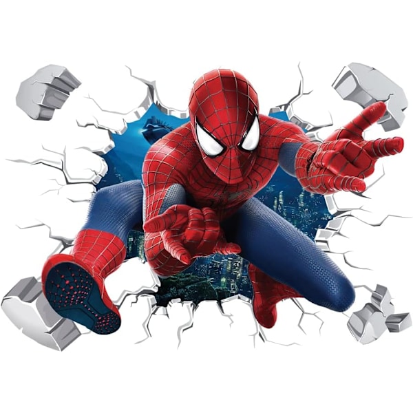 Spider-Man Bryter Genom Väggdekal 3D Röd Spindel Väggdekal Barnrum Vardagsrum Väggdekal 40x60 cm (Spider-Man){EE}