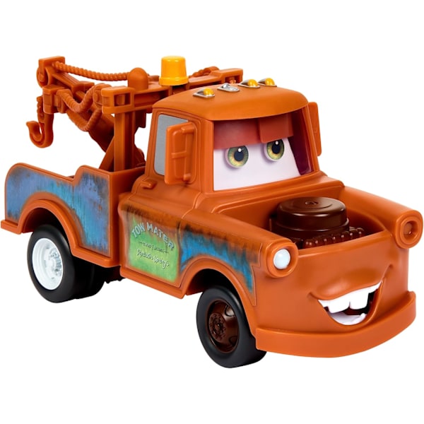 Mattel Disney og Pixar Cars Moving Moments Lekebil med Bevegelige Øyne & Munn, Mater Figurbil, Ca 7 tommer Lang