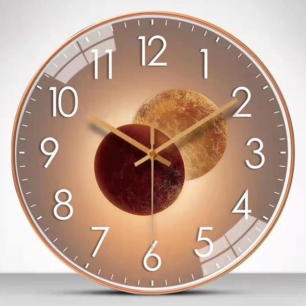 Modern 30cm Quartz Silent Wall Clock: Gold, No Ticking - Kitchen, Living Room