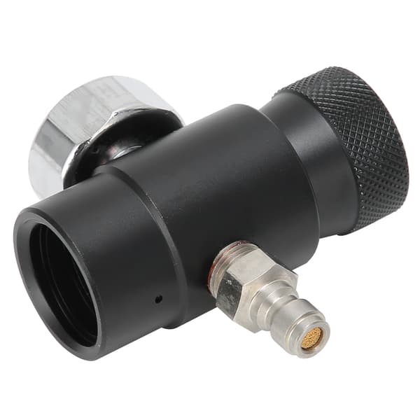 Justerbar CO2-påfyldningsadapterventil med 8 mm hanhoved ASA 3000psi trykmåler Sort 0.2