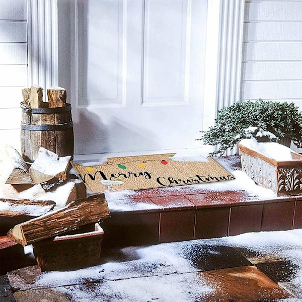 Jul Dörrmatta Golvmatta Jultomte Dörrmatta Dekoration Entré Golvmatta Halkfri Filt Inomhus Utomhus Matta-B