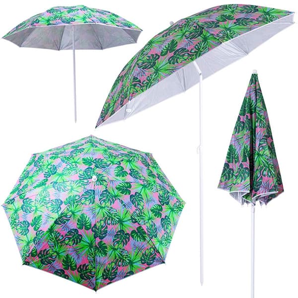 Strandparasoll / Parasoll - 150 cm 970 Gröna löv