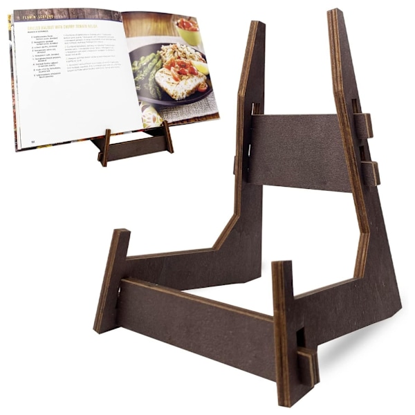 Opskrift Display Stand Bordstander Holder Træ Kogebog Stand Fyrretræ Åben Bog Stand Fyrretræ Kul Bordstander