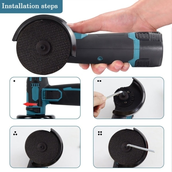 12V vinkelbatteri slibemaskine afskæringsmaskine 2x batterier BL MOTOR slibemaskine Flex 3-tommer skiver 1 stk 3-tommer skiver 1 stk
