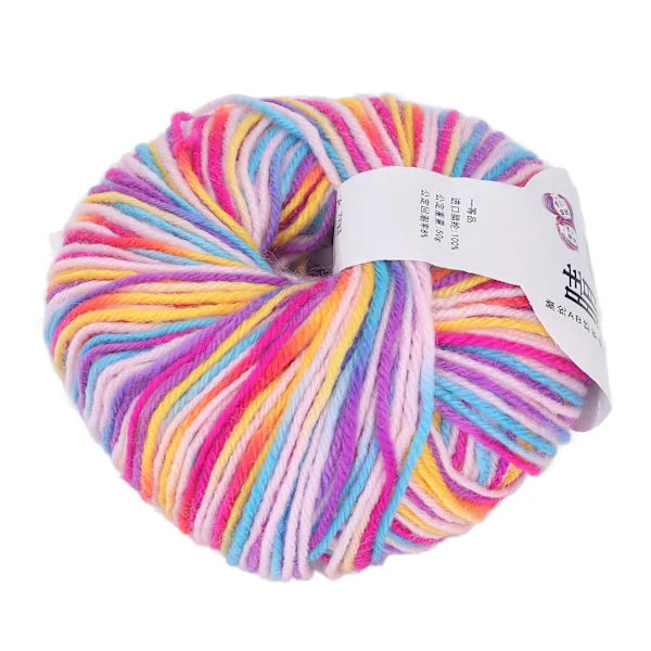 Akrylgarn Medium Tykkelse Gradient Multi Farve Holdbart Akrylgarn Falmefri Åndbart Hæklegarn til Sweater Hat Dukke【CA】